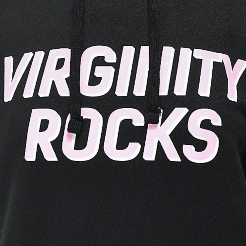 Virginity rocks pink hoodie